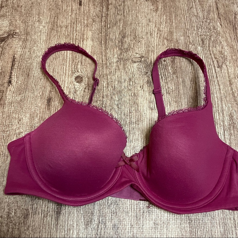 Gap Love Live-In Pretty Demi Bra - Gap magenta bra 32C, pink 32C bra